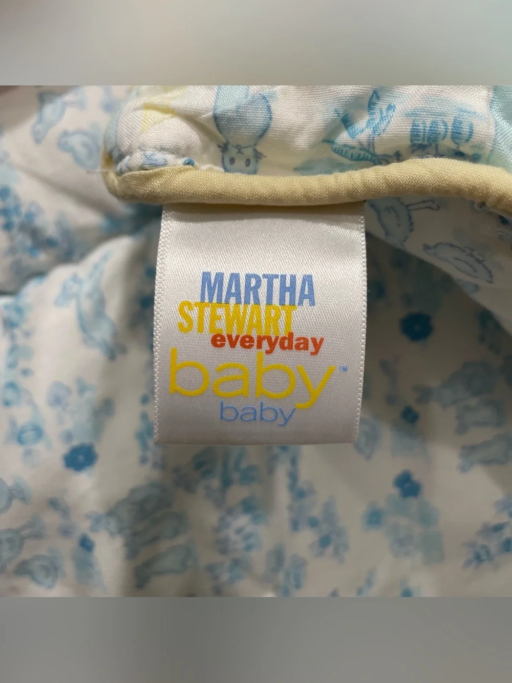 VTG Martha Stewart Everyday Baby RARE Bunny Chicks Floral Quilted Crib Blanket